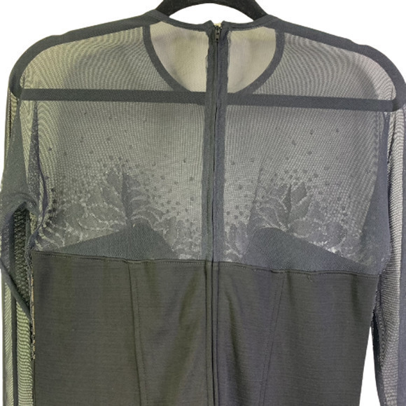 TASHASHI SHOJI Vintage‎ Sheer Black Beaded Embellished Formal Shift Dress - Picture 4 of 12